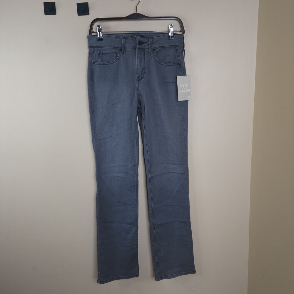 NYDJ Flawless Contour Straight-Leg Jeans in Salton Grey Size 2